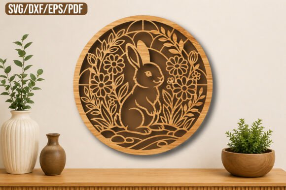 Download Floral Bunny Rabbit Laser Cut SVG - Rabbit Collection