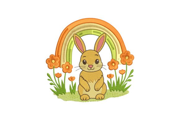 Download Floral Rabbit with Rainbow - Rabbit Collection