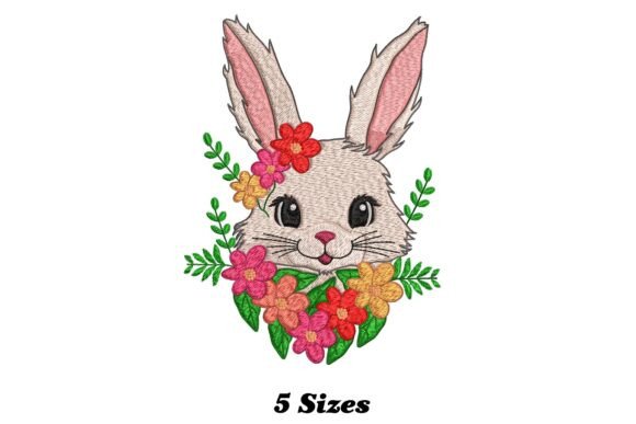 Download Floral Rabbit Head - Rabbit Collection