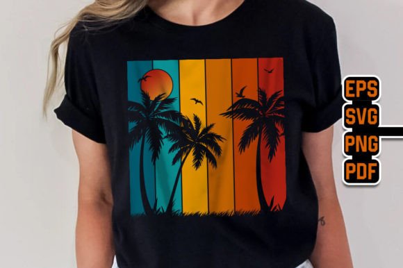 Download Trendy Retro Beach Unique T-Shirt Design - Premium Resources