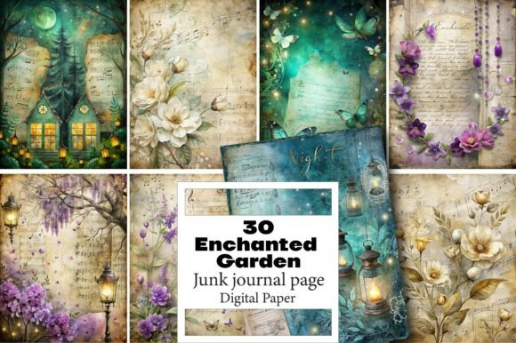 Download Enchanted Garden Junk Journal Pages - Enchanted garden Collection