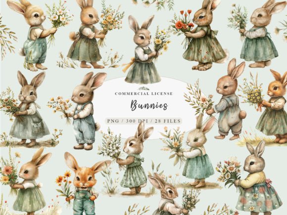 Download Rabbit Painting, Cute Bunny Clipart - Rabbit Collection
