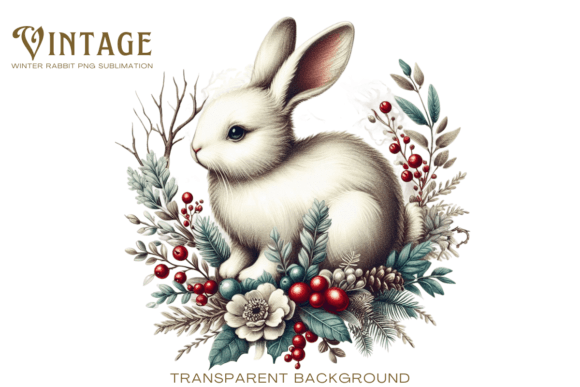 Download Vintage Winter Rabbit PNG Sublimation - Rabbit Collection