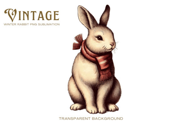 Download Vintage Winter Rabbit PNG Sublimation - Rabbit Collection