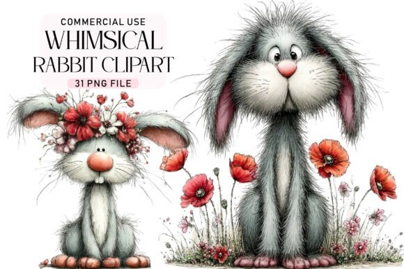 Download Whimsical Rabbit Clipart - Rabbit Collection